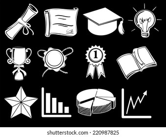 Illustration of the different things showing success on a black background