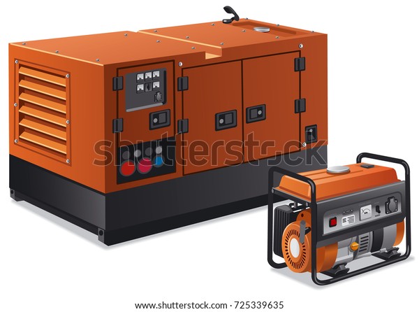 Ilustración De Diferentes Tipos De Generadores De Energía Industrial Y ...