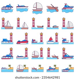 Illustration of different types of boats