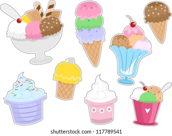 Ice Cream Sundae Clipart Images Stock Photos Vectors Shutterstock