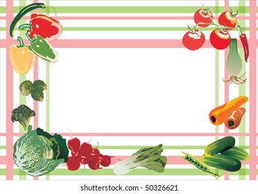 illustration with different vegetables frame