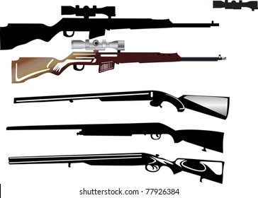 ilustración con arma diferente en fondo blanco