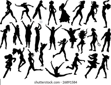 illustration with different women silhouettes