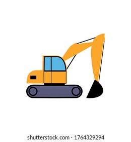 Ilustración de digger. Maquinaria de construcción. Ilustración vectorial en un estilo plano