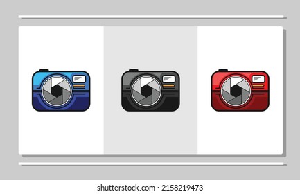 Illustration of a digital camera. Three color camera image options