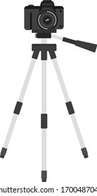 Illustration Of Digital Camera And Tripod.