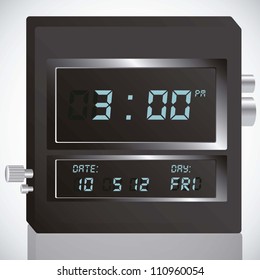 illustration of digital clock, isolated on white background, vector illustration
