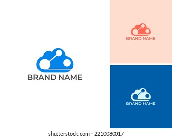 ILLUSTRATION DIGITAL CLOUD LOGO ICON DESIGN VECTOR FOR YOUR TECH