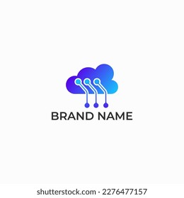 ILLUSTRATION DIGITAL CLOUD LOGO ICON DESIGN VEKTOR FÜR IHREN TECH