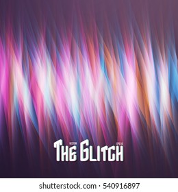 Illustration of Digital Glith Futuristic Effect. Abstract Vector Glowing Neon Party Background. Motion Energy Magic Light