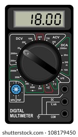 Illustration of the digital multimeter on a white background
