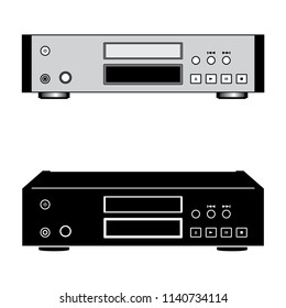 illustration of digital music source. CD player. Perspective vector
