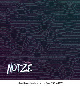 Illustration of Digital Noize Glitch Lines Background. Music Signal Wave Distortion Vector Template