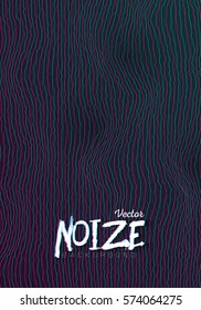 Illustration of Digital Noize Glitch Lines Background. Music Signal Wave Distortion Vector Template