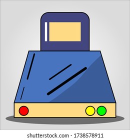 Illustration of a digital scale. Vector illustration of something in the kitchen. Digital scales are modern scales using the LCD screen as a display of the size of an item to be weighed.