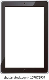 Illustration of digital tablet, isolated on white background, vector illustration