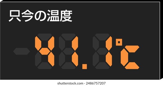 Illustration of a digital thermometer showing Japan's record high temperature. In Japanese, it says, "The current temperature is 41.1℃."