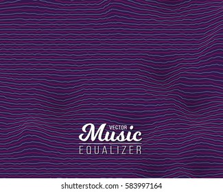Illustration of Digital Wave Equalizer. Sound Noize Wave Distortion Graph. Music Pulse Audio Frequency Background