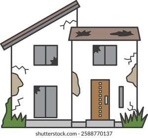 Illustration of a dilapidated vacant house