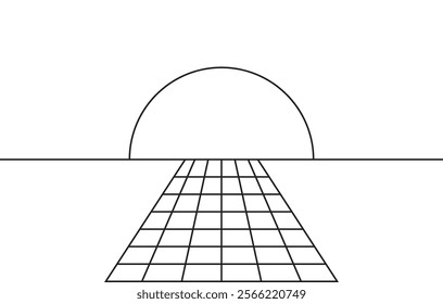 illustration dimension line grid with white background