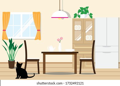 Illustration of the dining room.