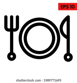 Illustration of dinner plate icon