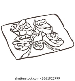 Ilustração do Jantar. Gráfico vetorial no plano de fundo branco