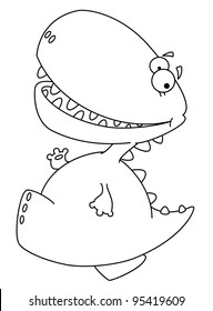 illustration of a dino massive outlined