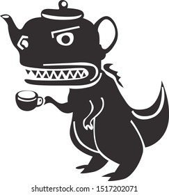illustration of DIno, sticker,tshirt print, vector illustration