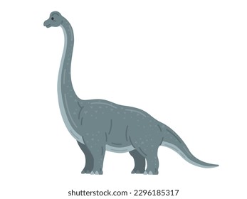 Illustration of the dinosaur Brachiosaurus, viewed from the side.