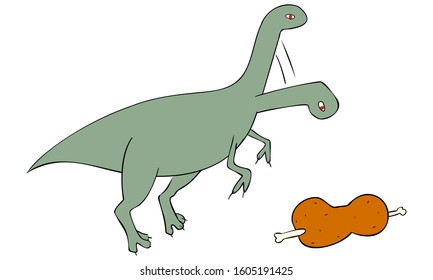 Illustration of dinosaur Eoraptor 
- Eat meat