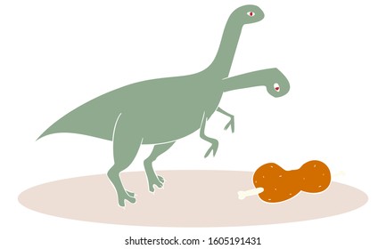 Illustration of dinosaur Eoraptor 
- Eat meat