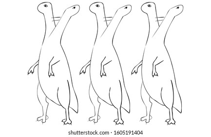 Illustration of dinosaur Eoraptor 
- Look around in the flock