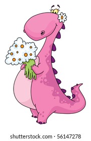 An illustration of a dinosaur lady