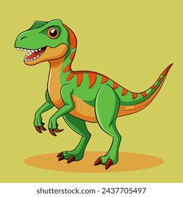 Illustration of a dinosaur on a light green background image in vector graphics in vector style.