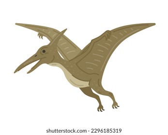 Illustration of the dinosaur Pteranodon, seen from the side.