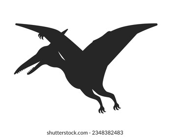 Illustration of dinosaur pteranodon silhouette.