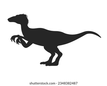 Illustration of dinosaur raptor silhouette.