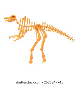 Illustration of a dinosaur skeleton standing on two legs