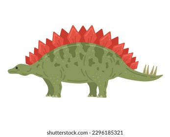 Illustration of the dinosaur stegosaurus, viewed from the side.