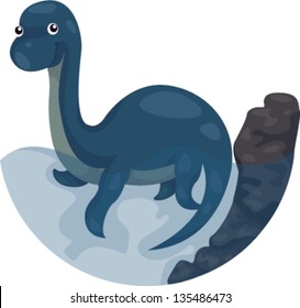 illustration of Dinosaur swimming