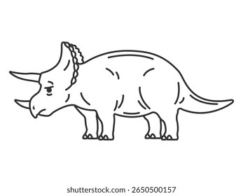 Ilustração do dinossauro Triceratops (desenho).