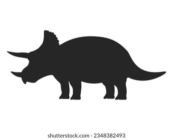 Illustration of dinosaur triceratops silhouette.