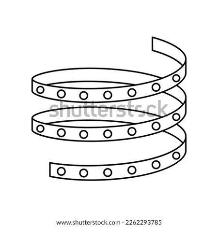 Illustration of diode tape lights. Electrical lighting equipment. Industrial or business image. Icon for website and shop.