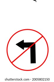 illustration of the directions on the highway that is not allowed to turn left