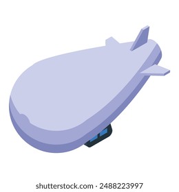 Illustration of a dirigible flying in a clear sky
