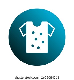 Illustration of a dirty t-shirt suggesting laundry and cleaning needs representation of garment maintenance and hygiene