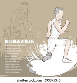 Illustration of Disabled athlete on background design