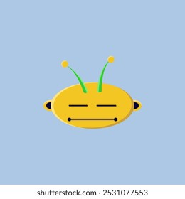 Illustration of a disappointed alien emoticon