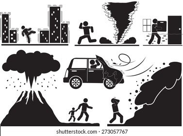 Illustration - disaster icon set